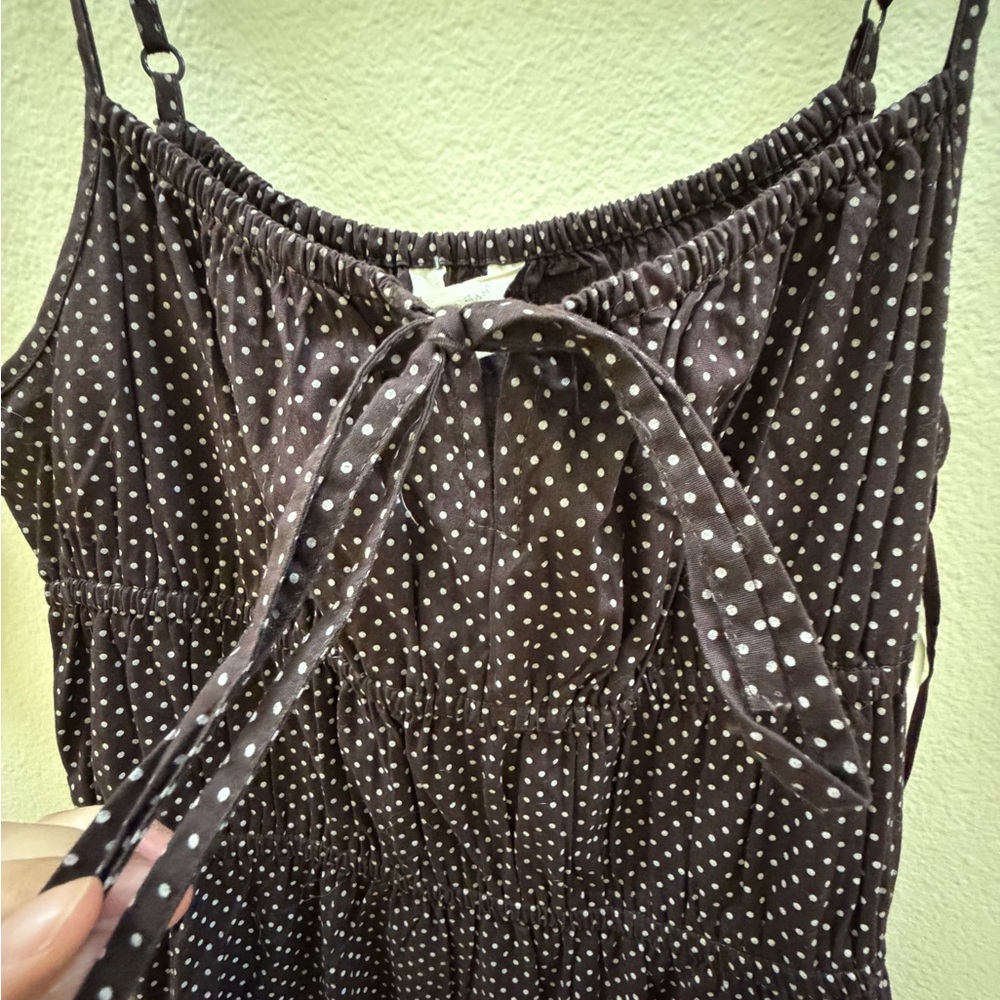 Spaghetti Strap Polka Dot Dress - Black - Picture 3 of 5